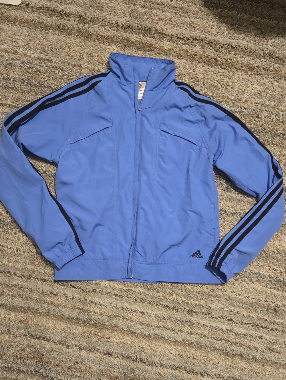 adidas Blue Track Jacket with Black Stripes